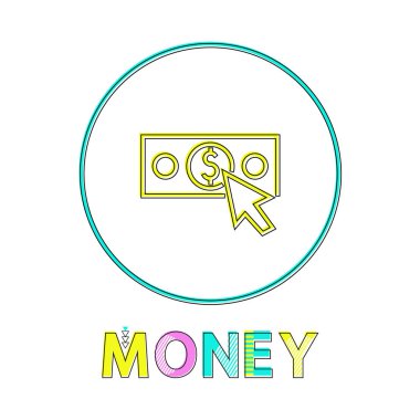 Doğrusal simgesi imleç temsil eden ans doları renk