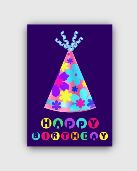 Happy Birthday Card Closeup Vector Illustratie — Stockvector
