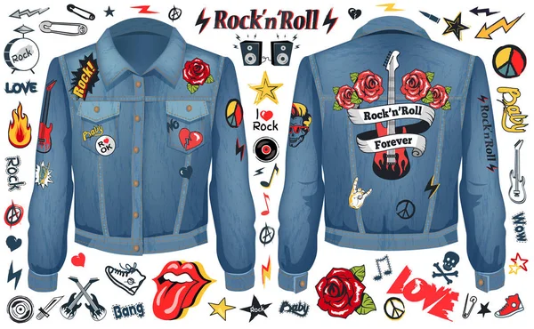 Chaqueta denim con estampados, Rock Rebel by EMP Chaqueta Tejana