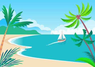 Su taşıma Yelkenli tekne deniz vektör