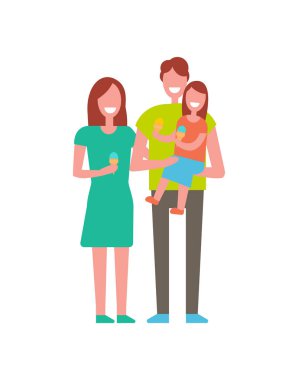 Aile Anne, baba ve kızı izole