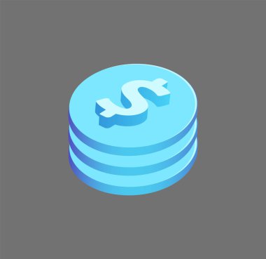 Doları yuvarlak simge vektör illüstrasyon izole