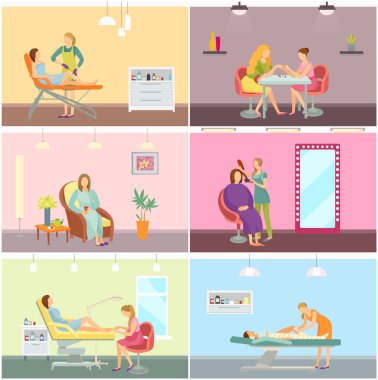 Beden şal ve saç stil vektör ayarla