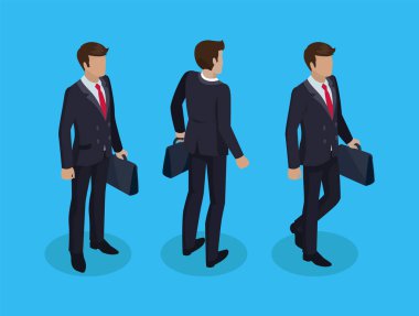 İşadamı taşıyan evrak çantası vektör çizim