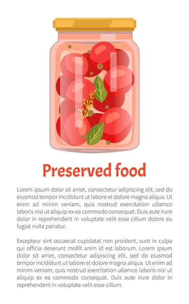 Conservación de alimentos Tomates Vector Ilustración — Vector de stock