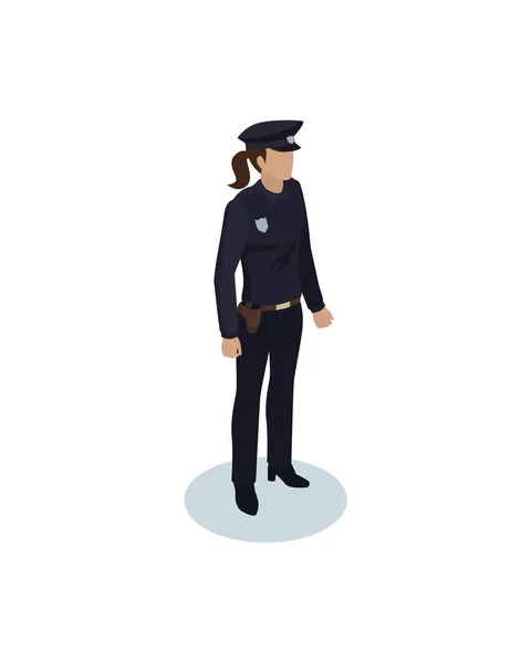 Policía Oficial Mujer Icono vector Ilustración — Vector de stock