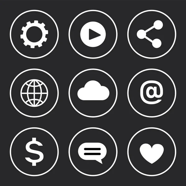 Soziales Netzwerk Dollar Icons Vektor Illustration — Stockvektor