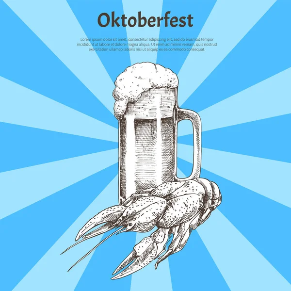 Oktoberfest Pozvánka na svátky vektor plakát — Stockový vektor