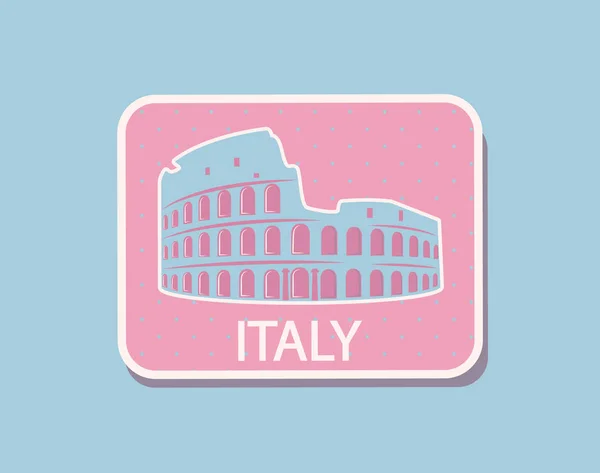 İtalya mimarisi gezi etiket Roma vektör — Stok Vektör