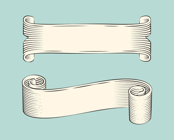 Set de schițe desenate manual de panglici pictogramă vectorială — Vector de stoc