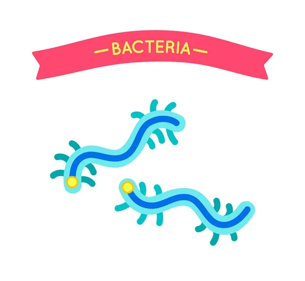 Mikroorganizmus baktériumok vagy Mikroba Mikroszkóp alatt — Stock Vector