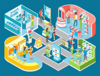 Modern teknoloji ve aygıt sergi salonunda