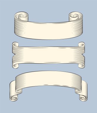 Hanedan sembolleri Kağıt şeritleri gentilitial sloganı için ovuşturdu. Özel gün olay, davet veya mektup dekorasyon izole için vektör eski stil kayar.