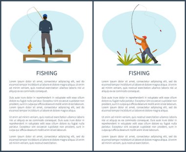 Balık tutma veya hobi veya spor aktivite Poster olta balıkçılığı