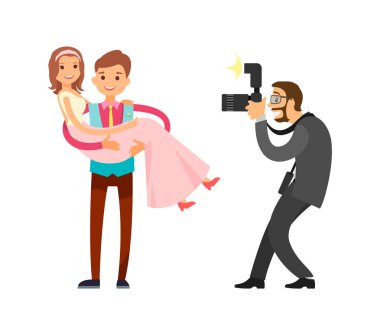 Damat ve gelin düğün evli romantik çift