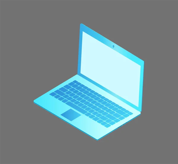 Portátil con pantalla de teclado Vector Ilustración — Vector de stock