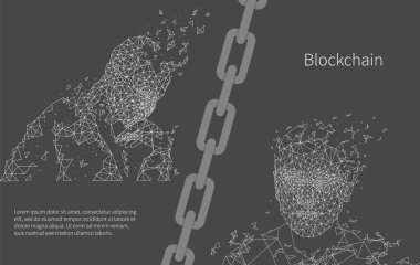 Blockchain yapay zeka Poster vektör