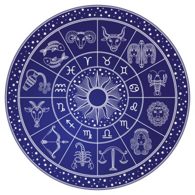 Astroloji ve Astroloji daire, zodyak vektör