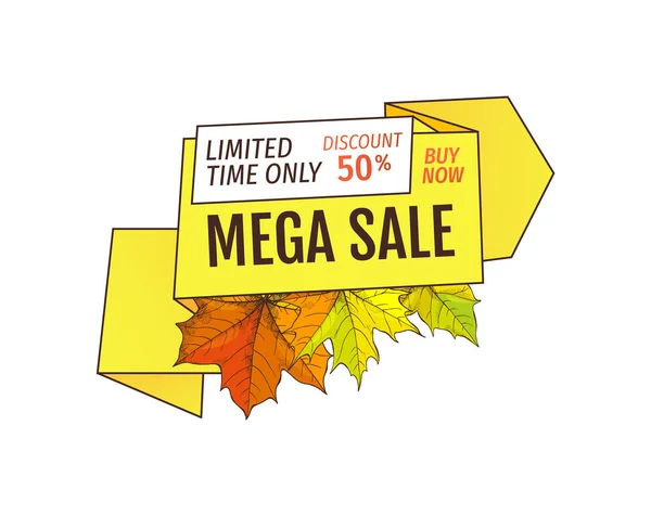 Limited Time Only Buy Now Discount Promo Label — Stock Vector