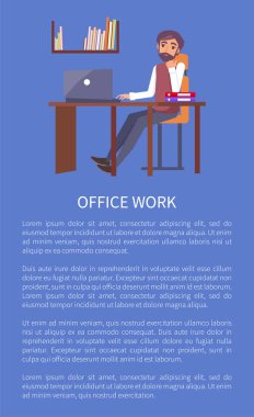 Office iş afiş metin örneği ve adam İşyeri