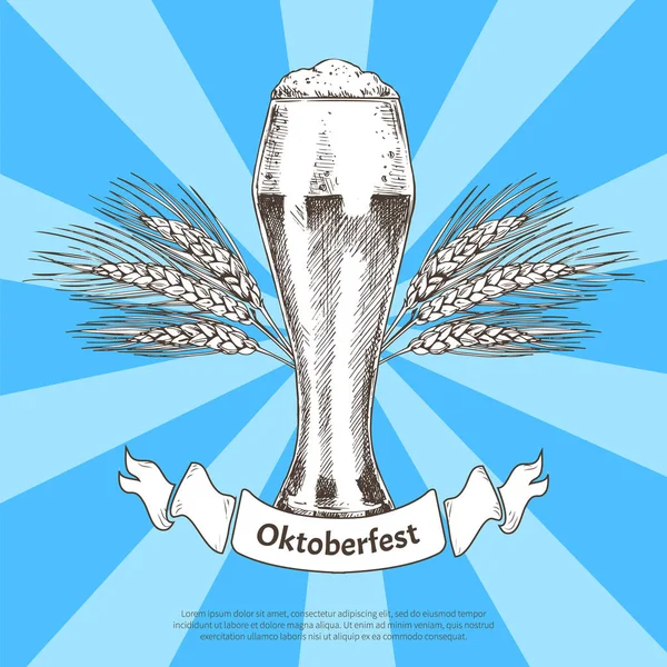 Oktoberfest niemiecki świat zdarzenie kolorowe Banner — Wektor stockowy