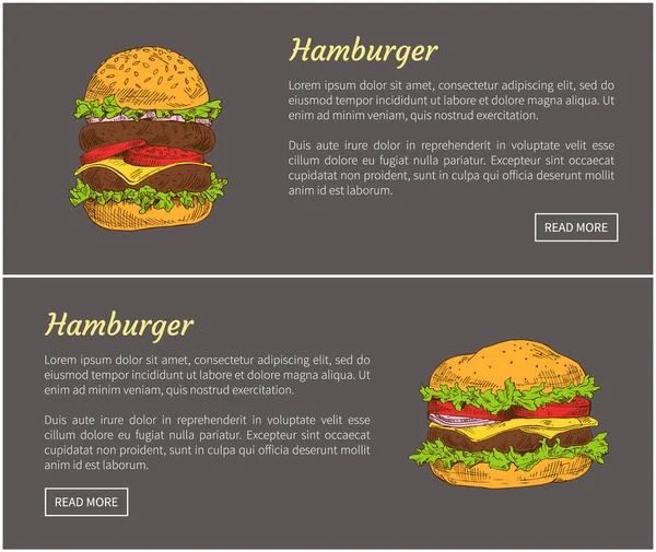 Гамбургеры для векторной иллюстрации — стоковый вектор