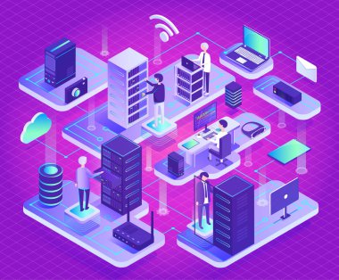 Datacenter teknoloji ve yenilikleri vektör yeni