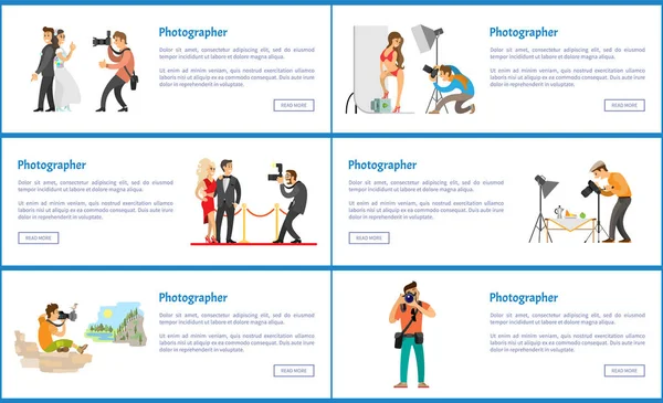 Fotograf yrke och Hobby Web Banners Set — Stock vektor