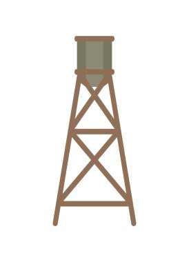 Su kulesi çizgi film illüstrasyon izole beyaz