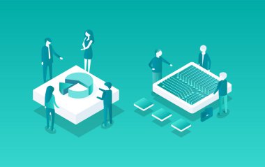 Blockchain toplantılar Set simgeler vektör çizim