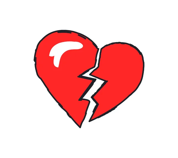 Zlomené srdce logotyp Closeup vektorové ilustrace — Stockový vektor