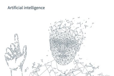 Yapay zeka kişi el Poster vektör