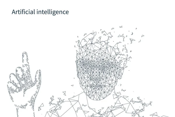 人工智能人手海报向量 — 图库矢量图片