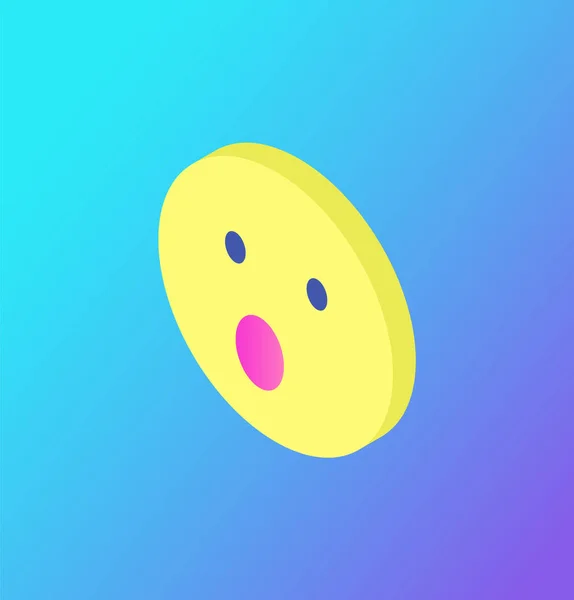 Rosto surpreso Emoji Social Network Icon Vector — Vetor de Stock