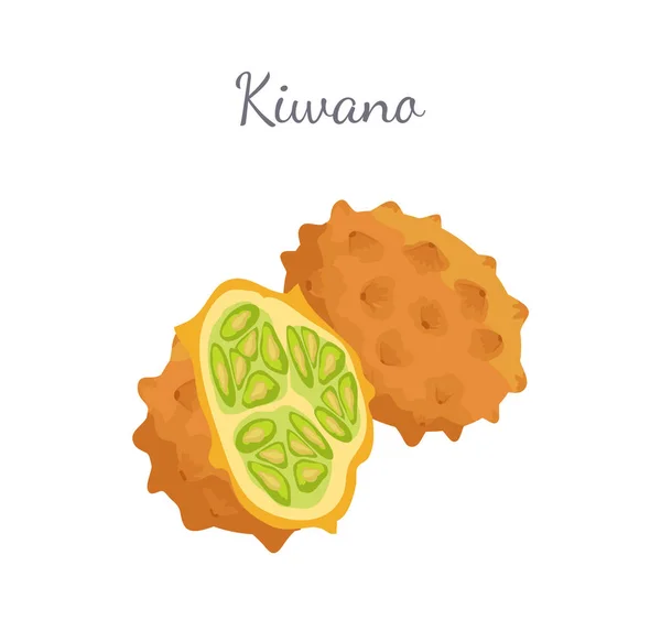 Kiwano exótico zumo de fruta Vector Icono aislado — Archivo Imágenes Vectoriales