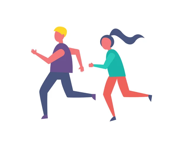 Exécuter des gens Jogging Icône Illustration vectorielle — Image vectorielle
