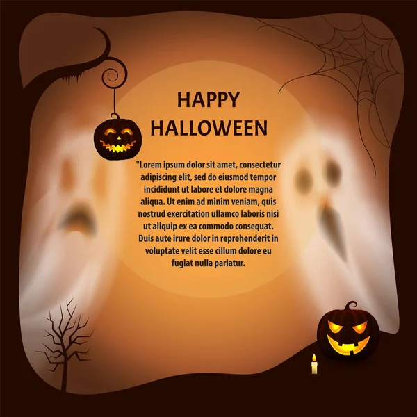 Happy Halloween Poster with Text Sample Vector — Stock Vector