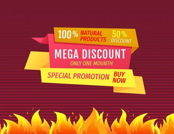 Promoție specială Cumpărați acum Mega Discount Doar o lună — Vector de stoc