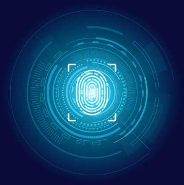 Kimlik parmak izi Poster dijital zemin