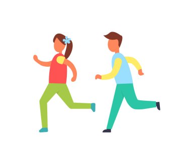 Bir başka bir vektör rozet tarafından çalışan çocuk.