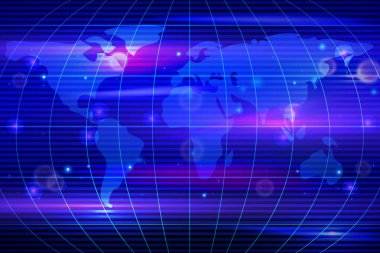 Ülke vektör ile Dünya Haritası Blockchain