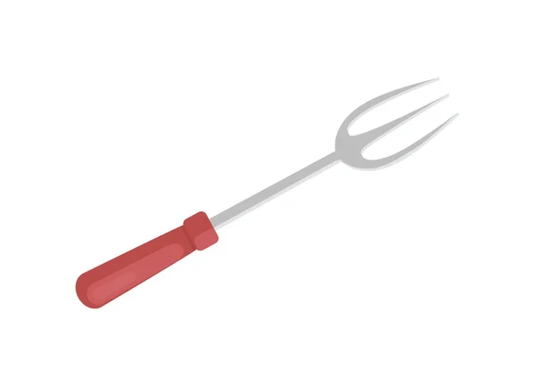 BBQ Fork Culinária Cozinha Item Vector Ilustração — Vetor de Stock
