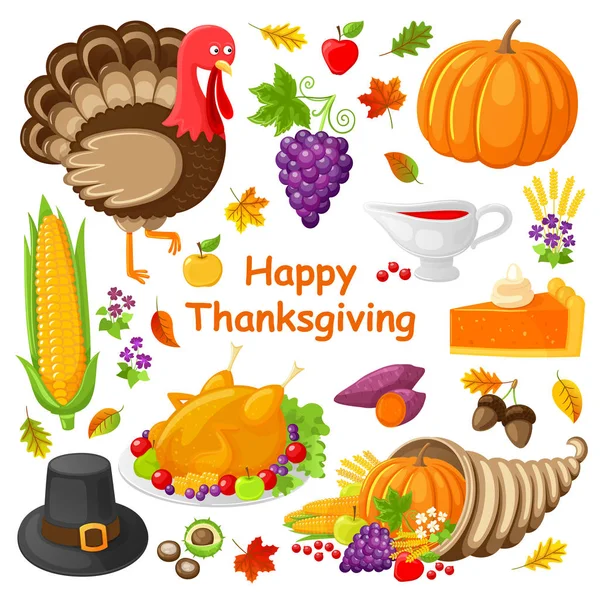 Happy Thanksgiving Day Affiche Illustration vectorielle — Image vectorielle