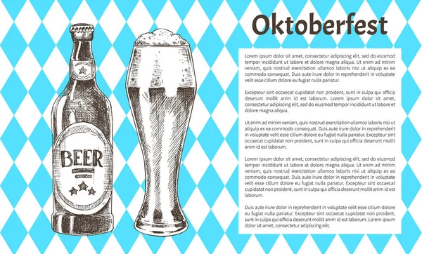 Oktoberfest conjunto de objetos de cerveja ícones desenhados à mão — Vetor de Stock