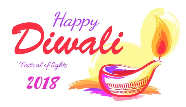 Glücklich diwali 2018 fest der lichter banner — Stockvektor