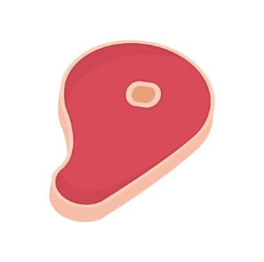 Barbekü simgesi karikatür tarzı için taze biftek et