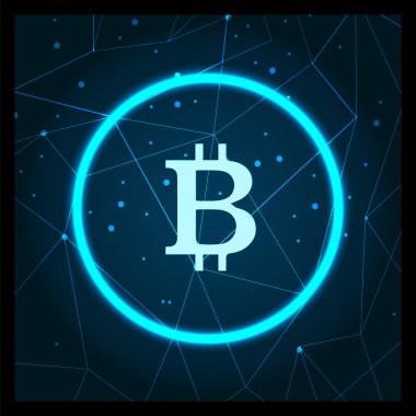 Bitcoin Cryptocurrency dijital sanat simge vektör