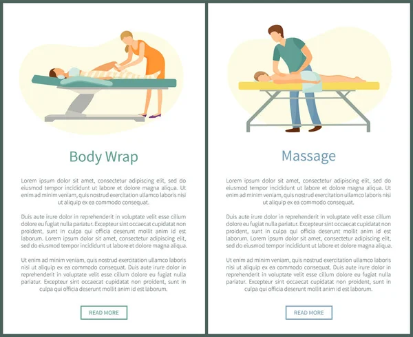 Massage et Chocolat Soins du corps Masseur — Image vectorielle