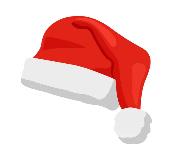 Hat of Santa Claus Closeup Vector Illustration — Stock Vector