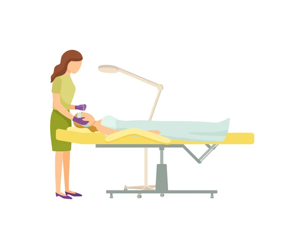 Spa Procedure in Beauty Salon over leunstoel Cartoon — Stockvector